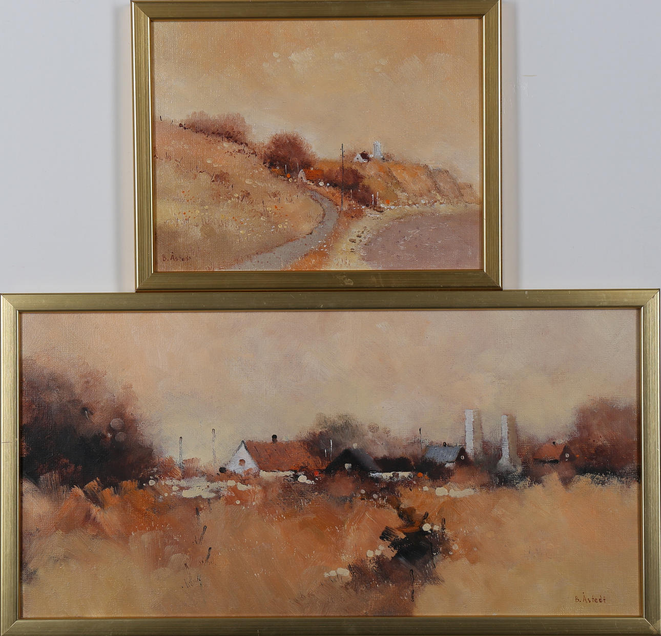 BO ÅSTEDT. Kåseberga samt Bornholm. Olja på pannå/duk. signerade B Åstedt.