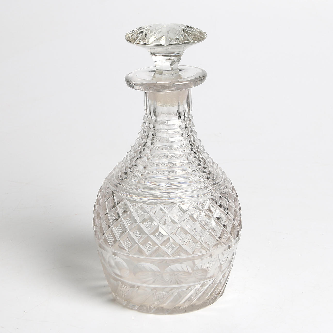 KARAFF med sk. Mushroom Stopper, glas, Empire, 1800-tal. England.