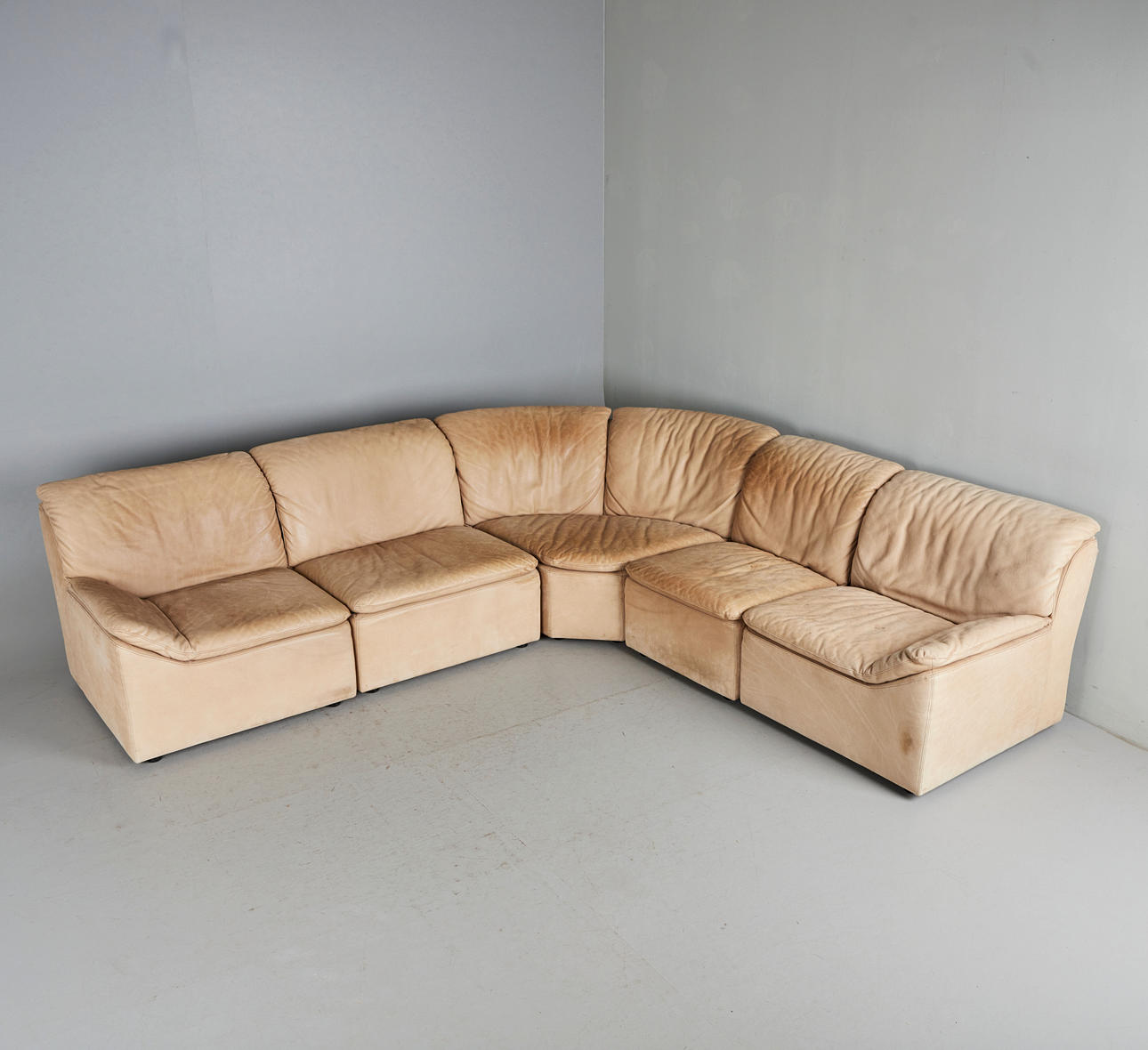 Sofá modular / sofá, cuero, años 60 (5).