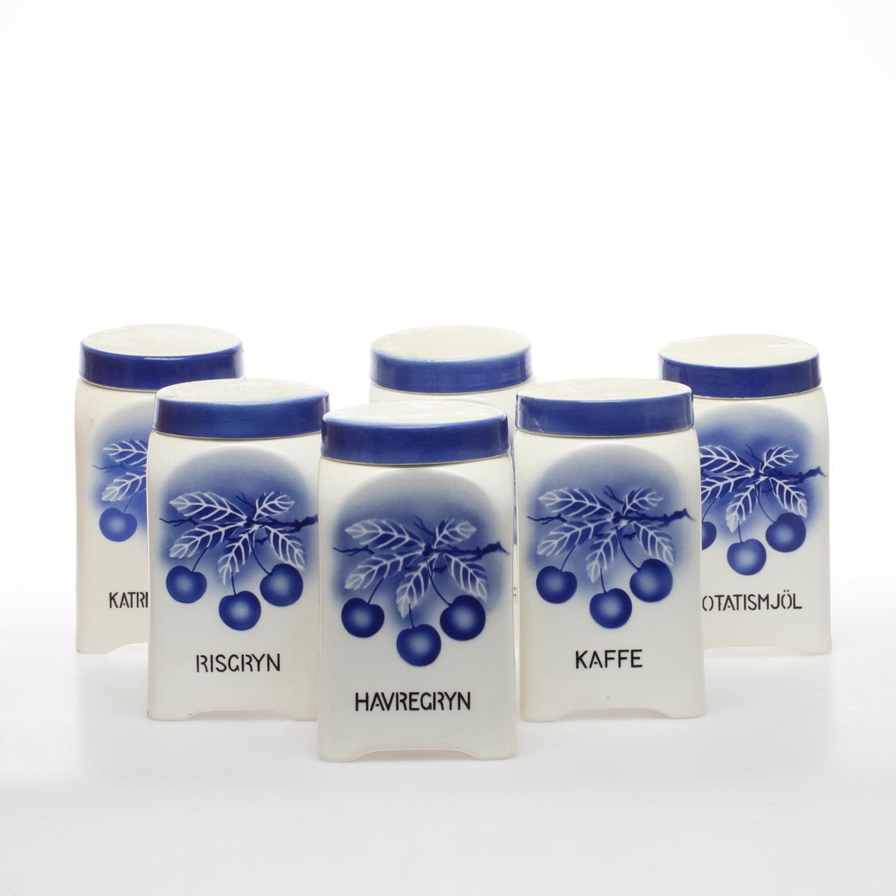 KRYDDBURKAR, 6 st, porslin, Ditmar Urbach, Czedchoslovakia, 1900-talets första hälft.