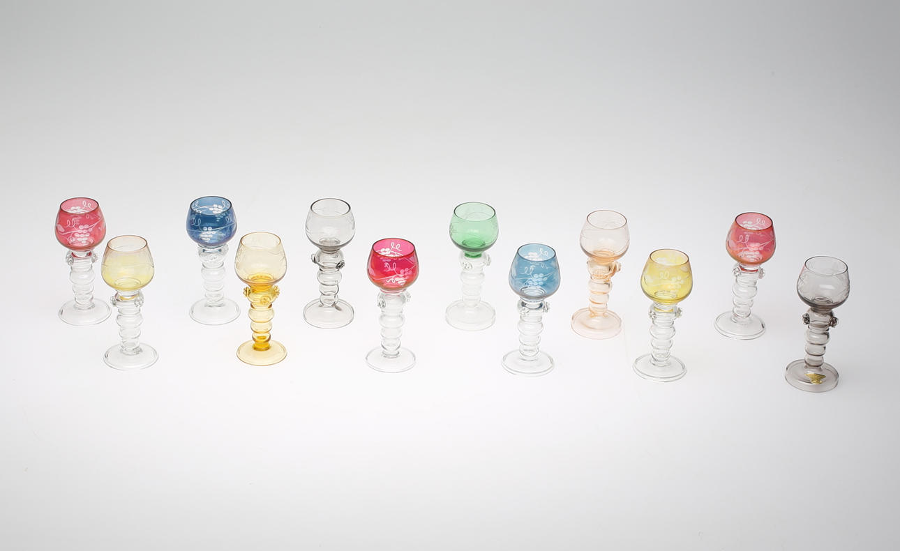 GLAS, 12 st, Remmare, flerfärgade.