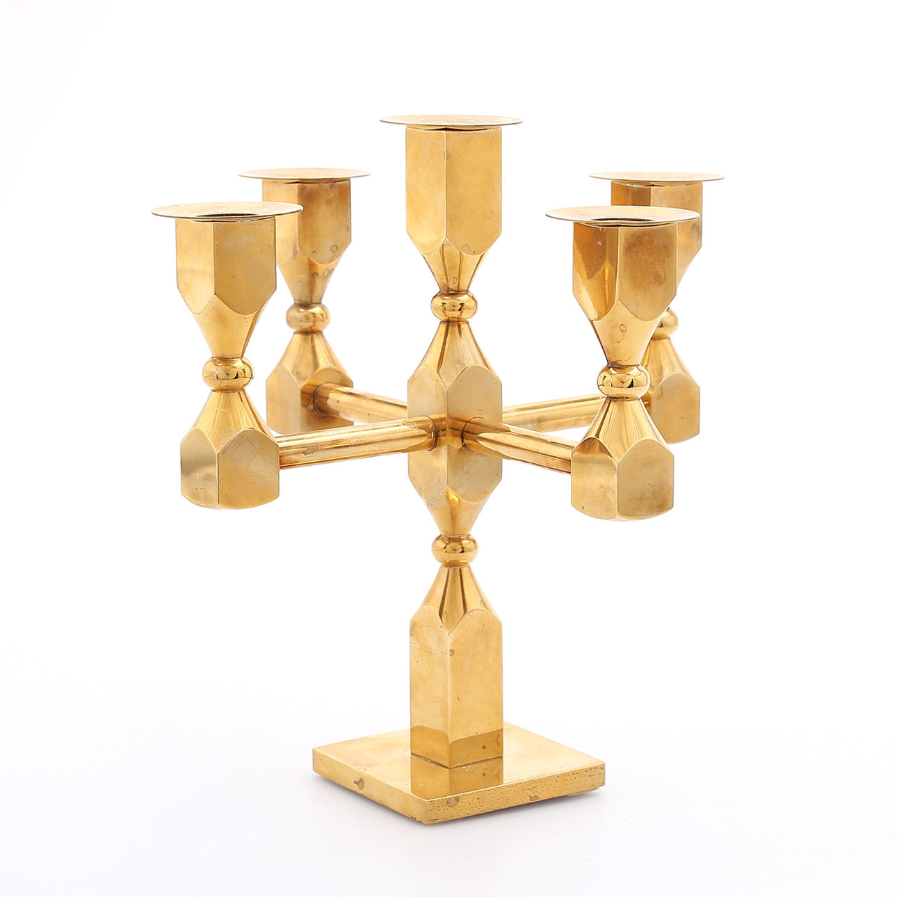 LARS BERGSTEN. Kandelaber, Messing, Gusum, 20. Jahrhundert.