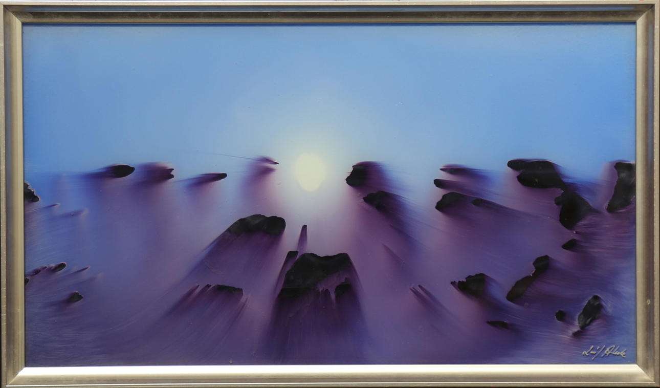 LEIF AHRLE. Glasmålning, signerad.