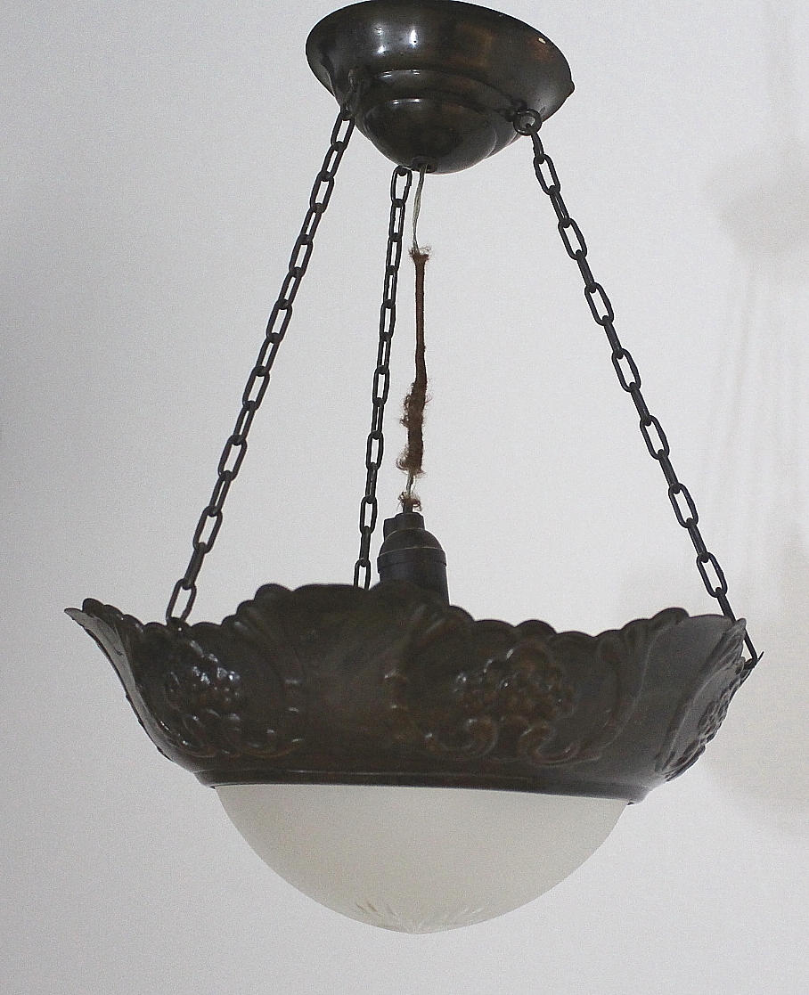 LAMPA, glas och koppar, Jugend 1900-tal.