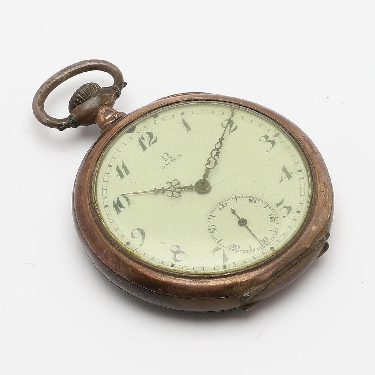 RELOJ DE BOLSILLO, plata, manual, Omega, 1900s.