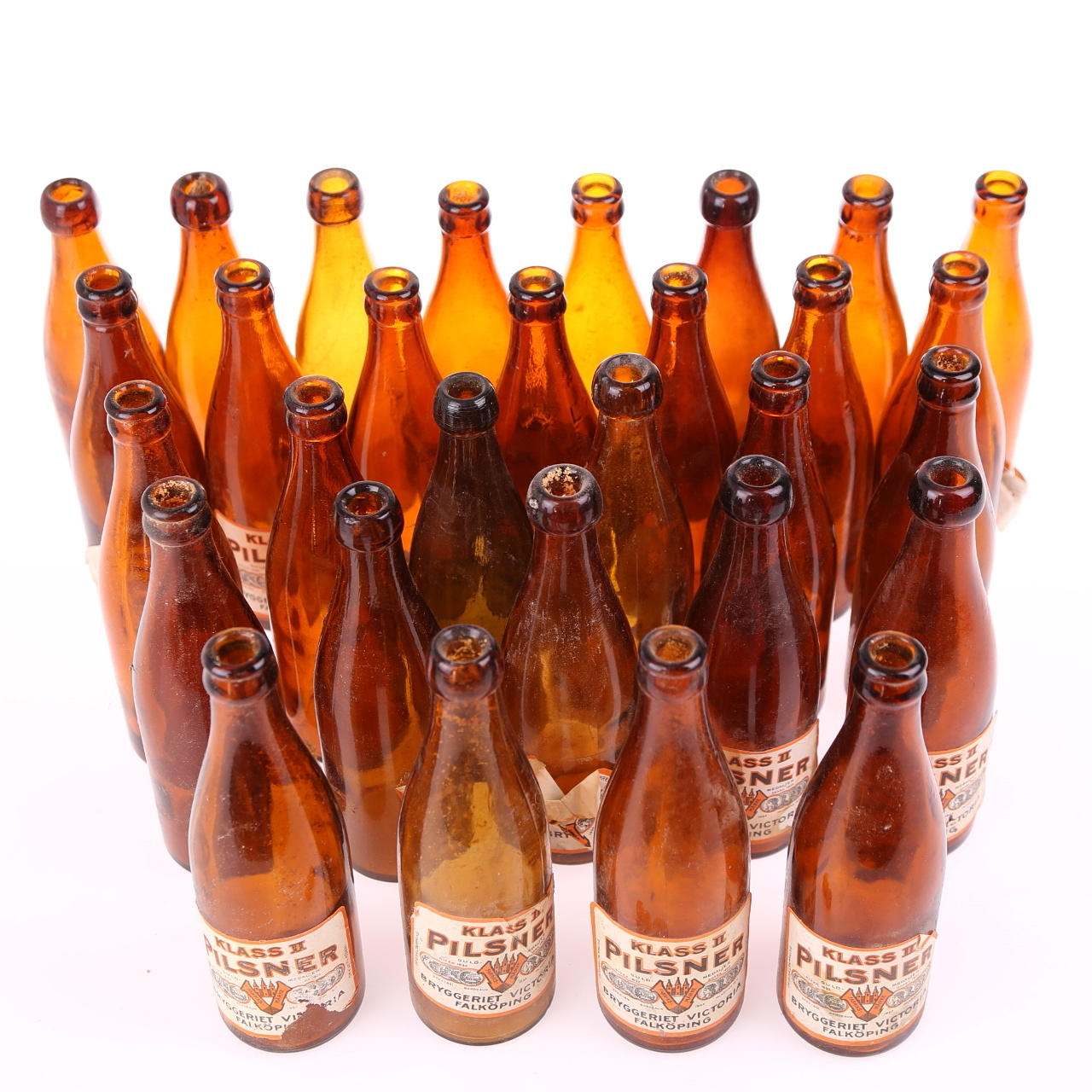 PILSNERFLASKOR, 30 st, glas, tidigt 1900-tal, Bryggeriet Victoria Falköping.
