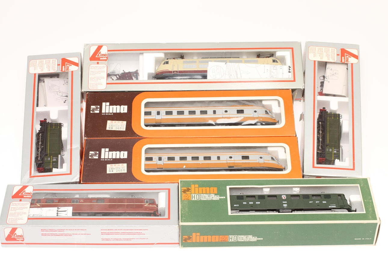 LIMA 7 stycken lok i originalkartonger bland annat NSB E14.