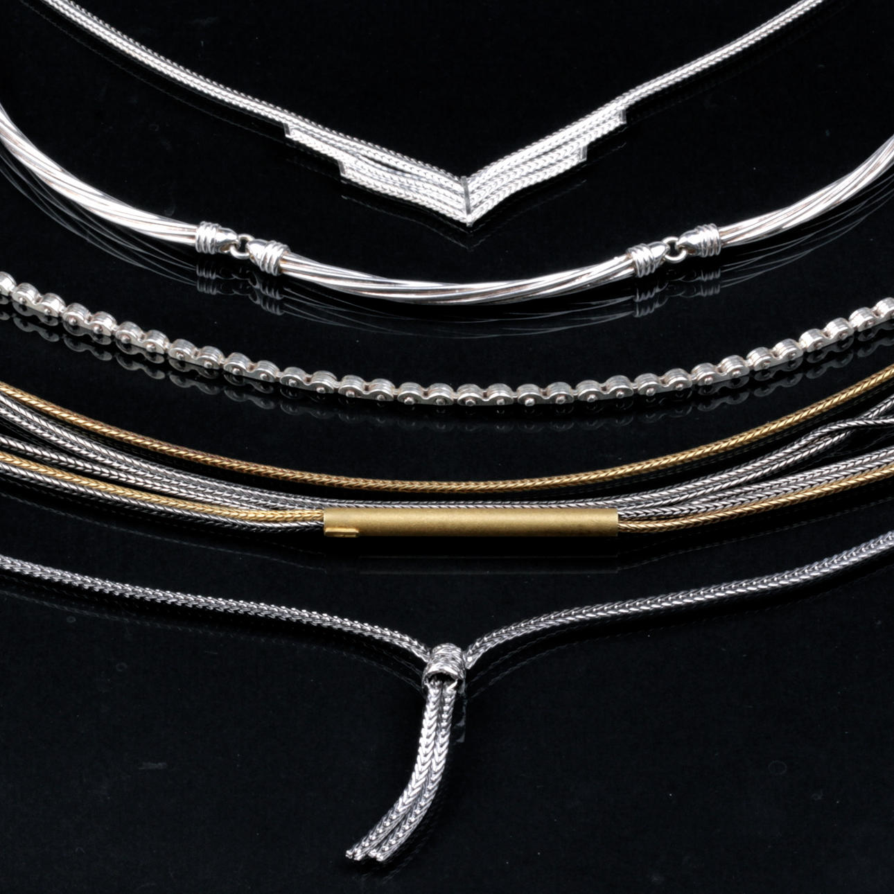 COLLIER, 5 st. Silver.