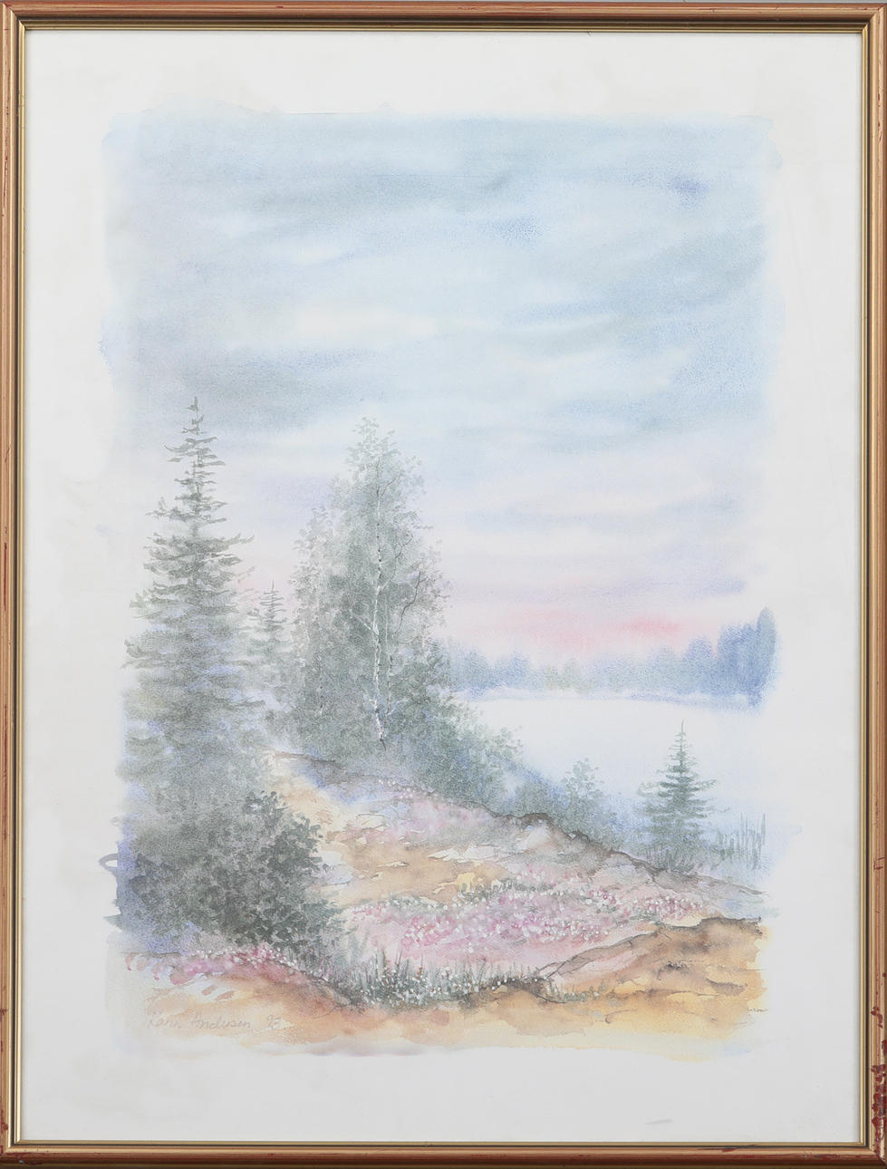 KARIN ANDERSEN. Watercolor, signed and dated -93.