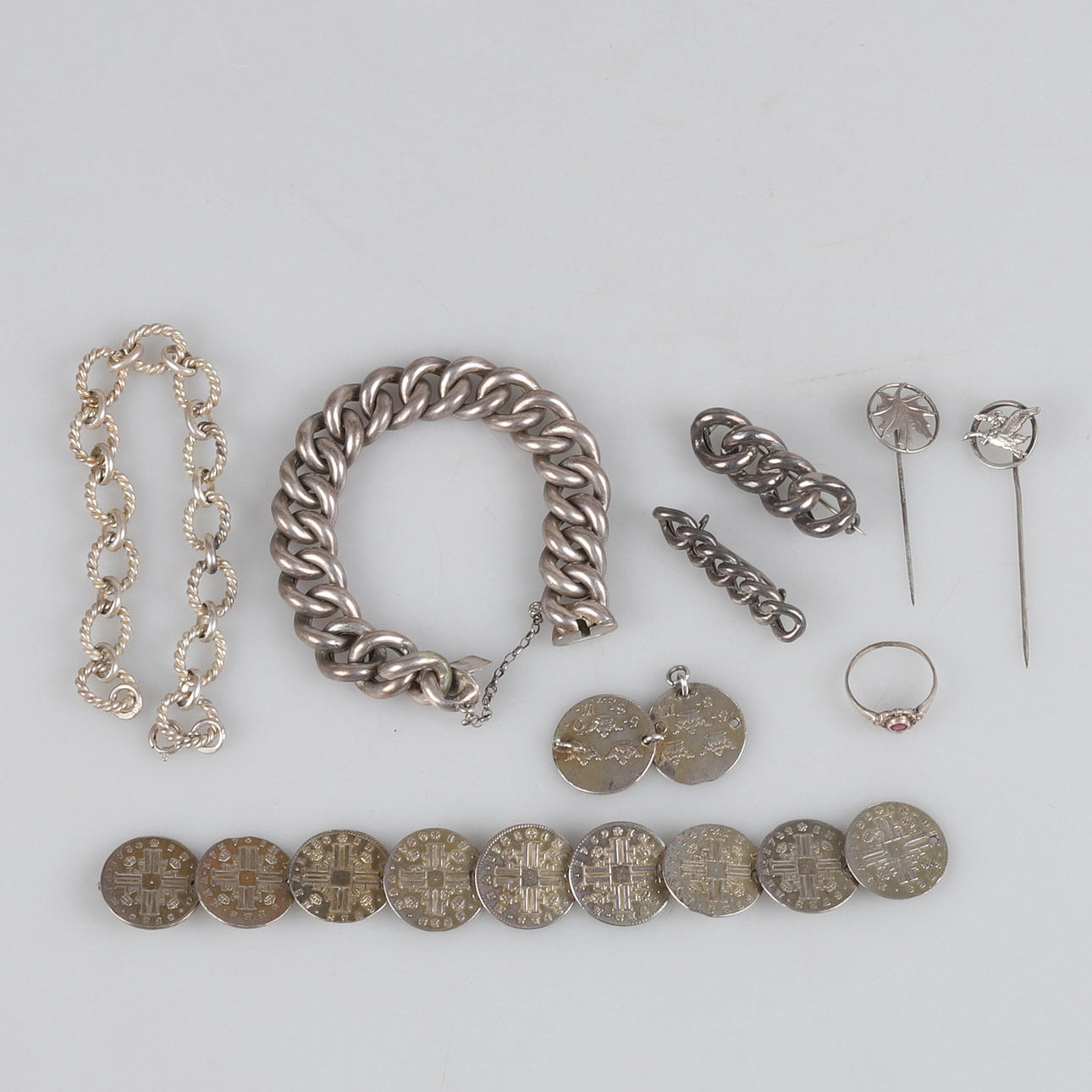 SCHMUCK, 8 Stück, Silber.