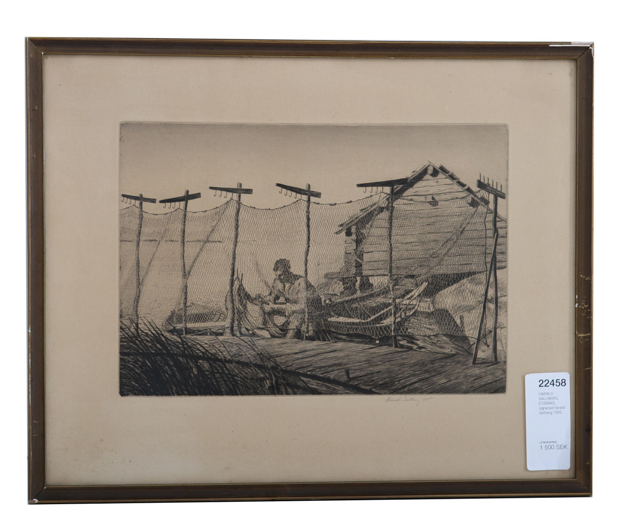 HARALD SALLBERG. ETSNING, signerad Harald Sallberg 1935.