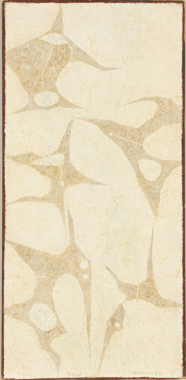 THEA EKSTRÖM. Composition, signed, dated and dedicated Ekström 23 VI 64 To Oscar (Oscar Reutersvärd).