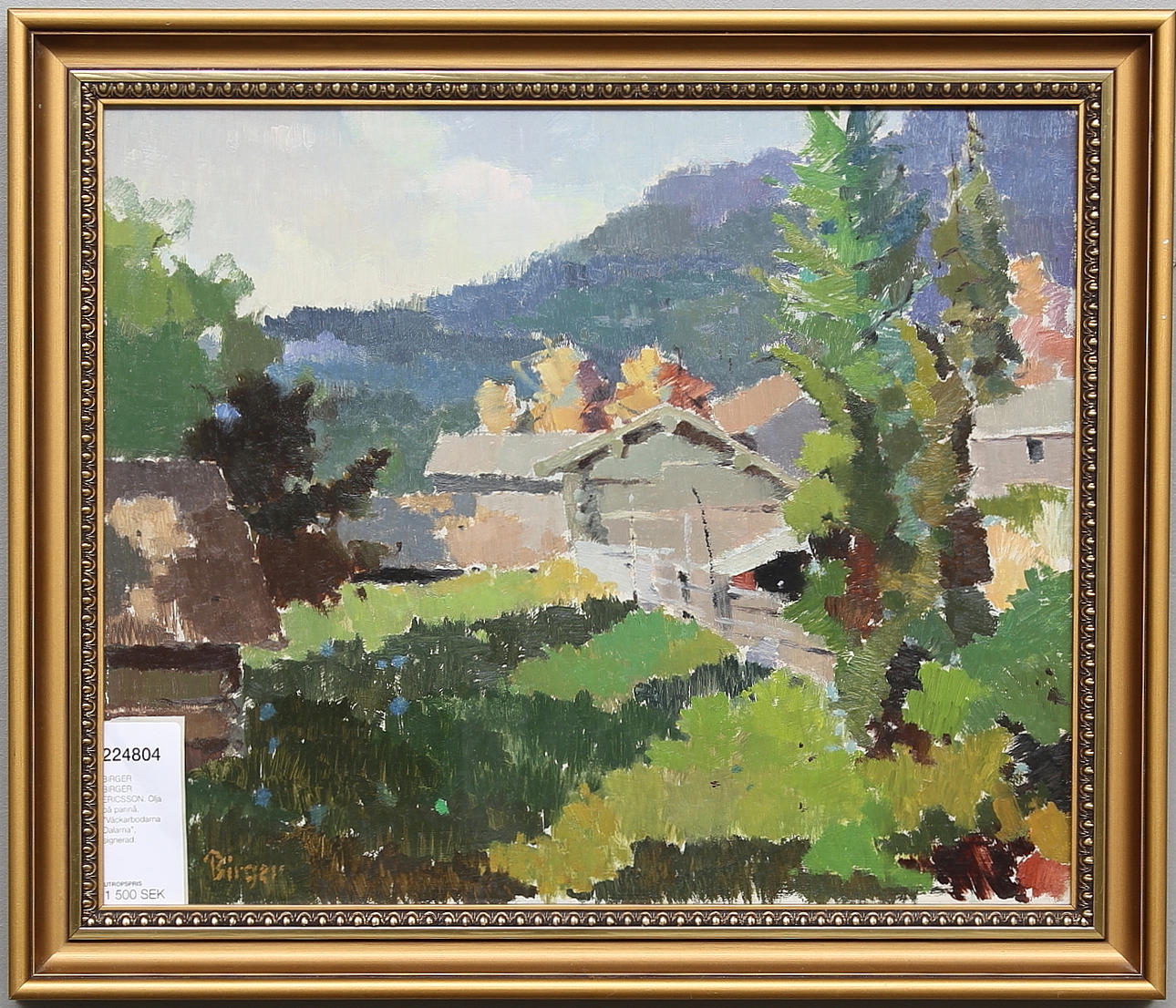 BIRGER BIRGER ERICSSON. Olja på pannå, "Väckarbodarna Dalarna", signerad.