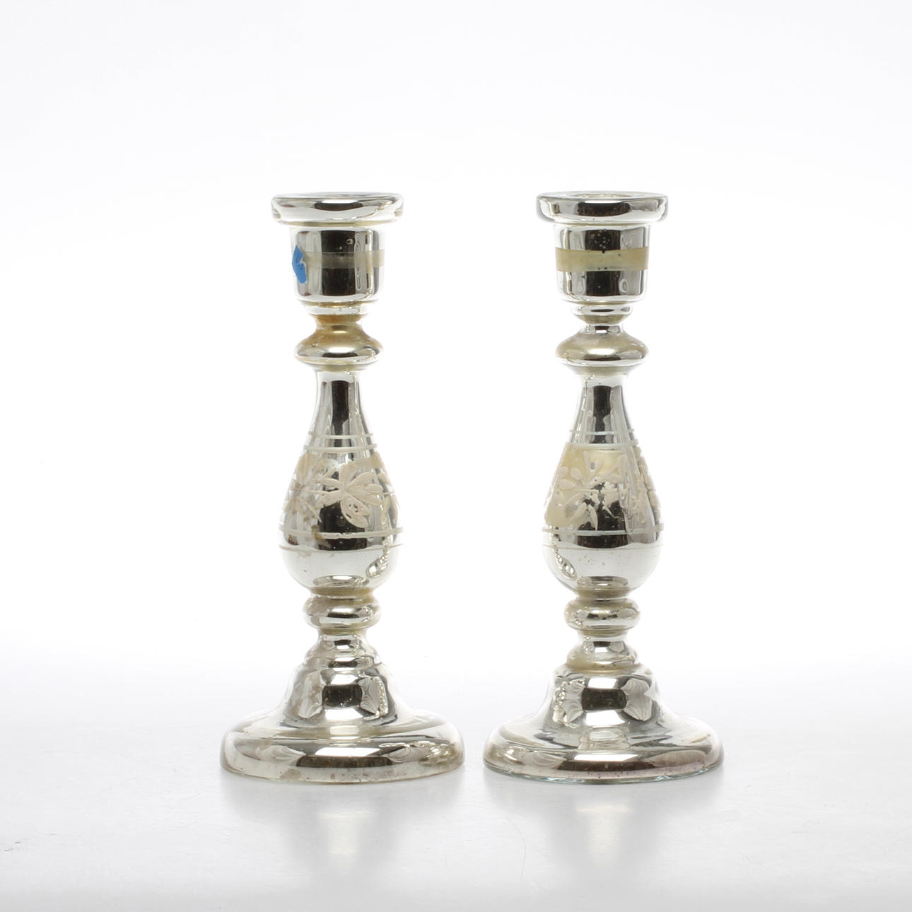 LJUSSTAKAR, 1 par, sk. fattigmanssilver.