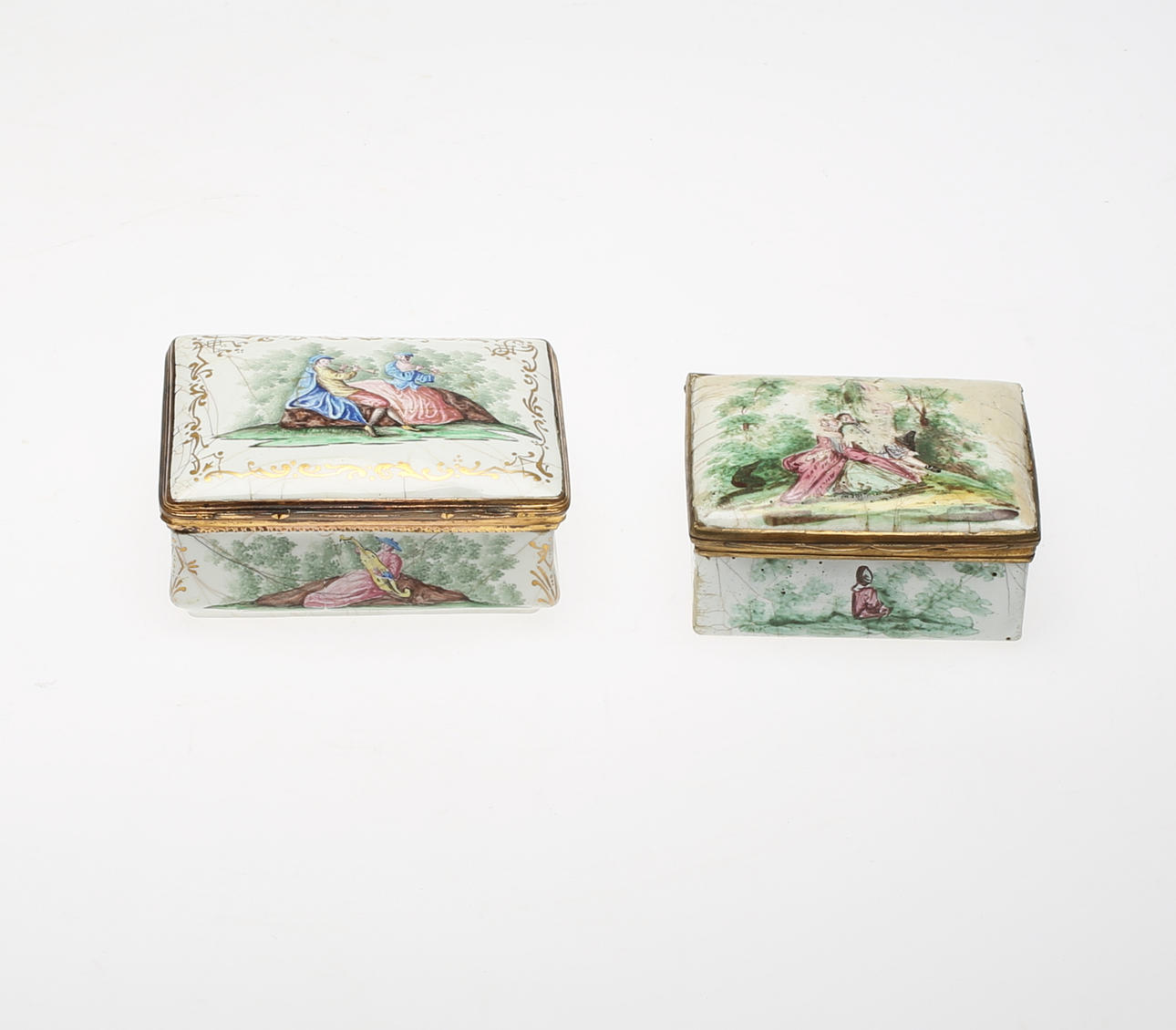 EMALJDOSOR, 1800-Tal, 2 stycken.