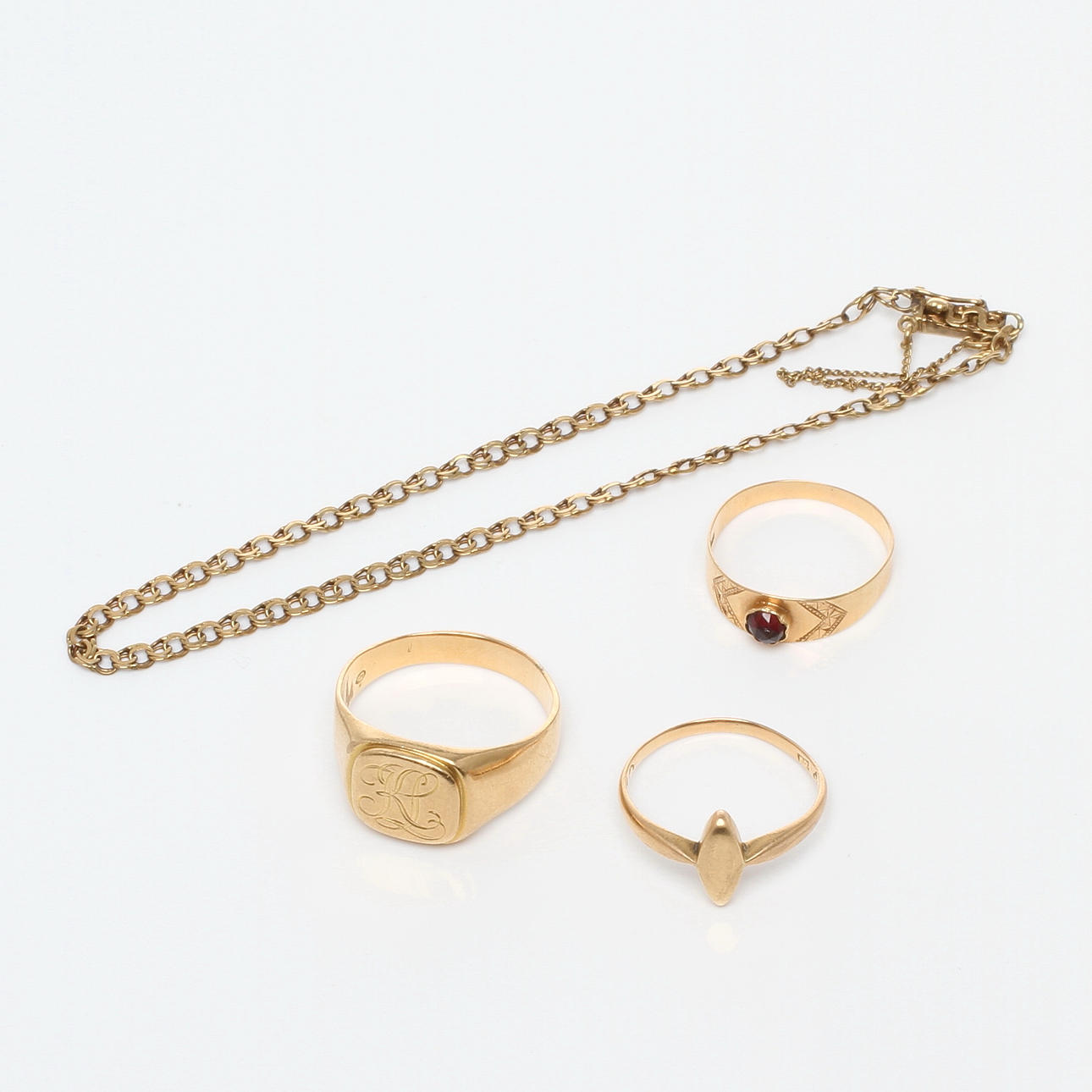 SMYCKEN, 4 delar, 18k guld, 1900-tal.