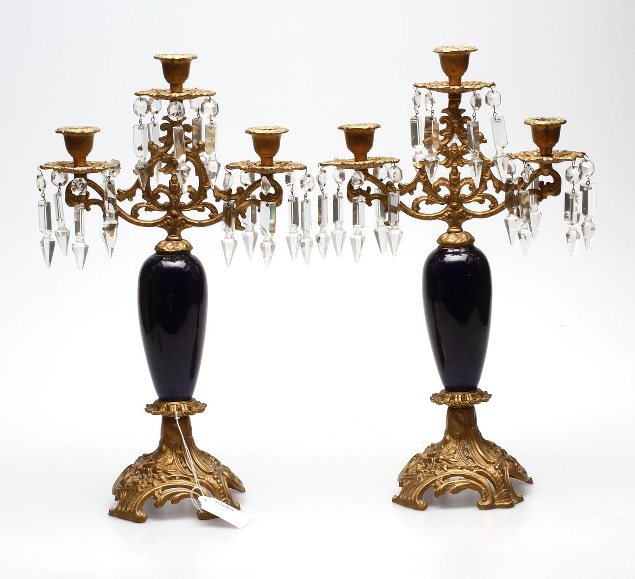 KANDELABRAR, ett par, oskarianska, sent 1800-tal.