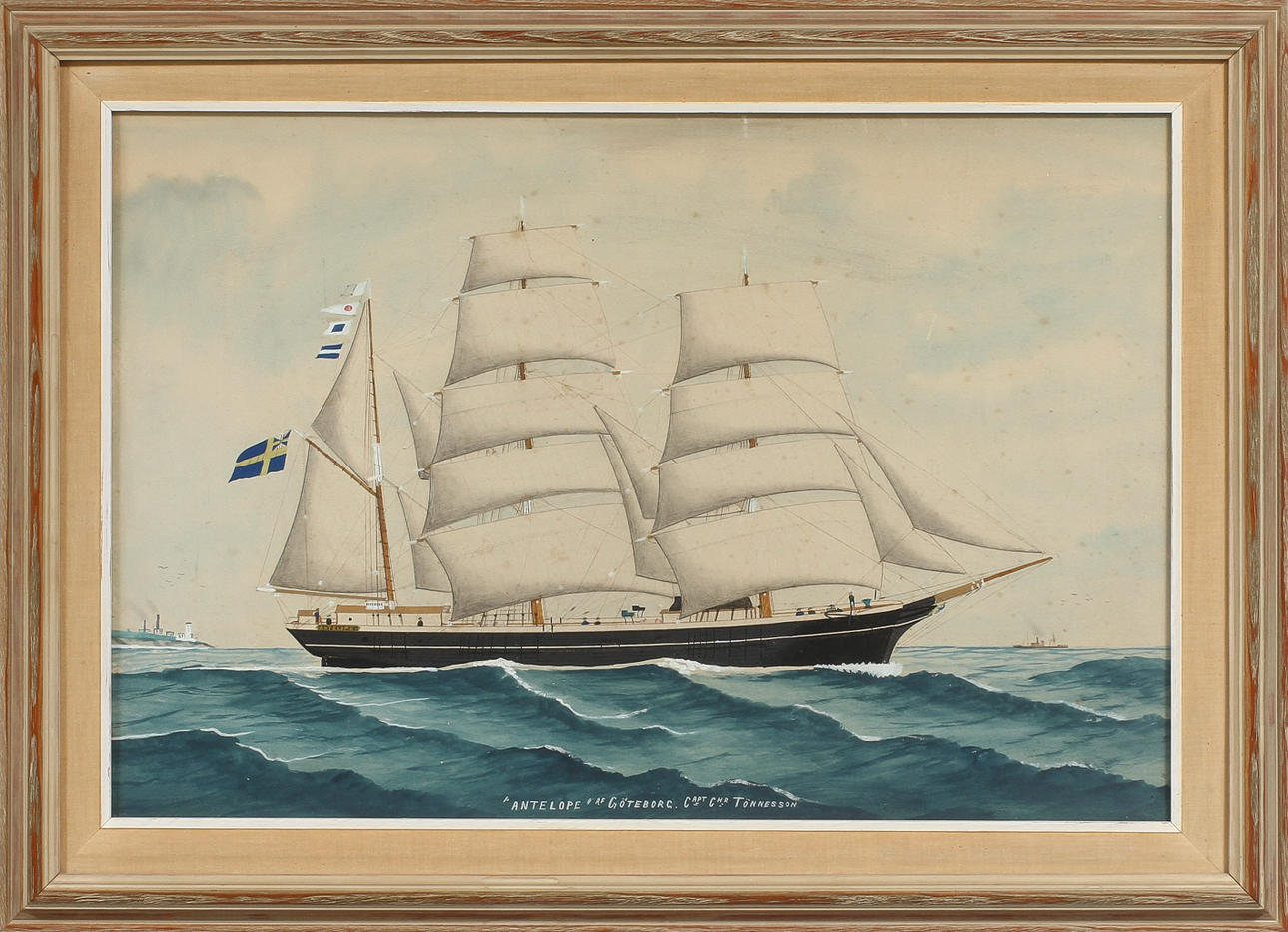 OKÄND KONSTNÄR, Skeppsporträtt "Antelope", akvarell.