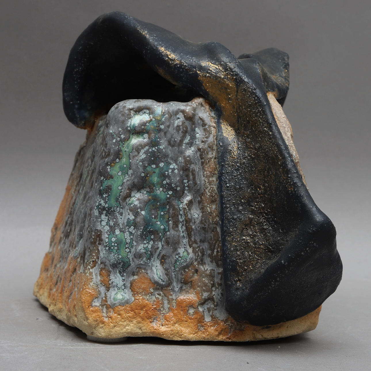 LINDA MATHISON. sculpture, ceramics, signed LM.