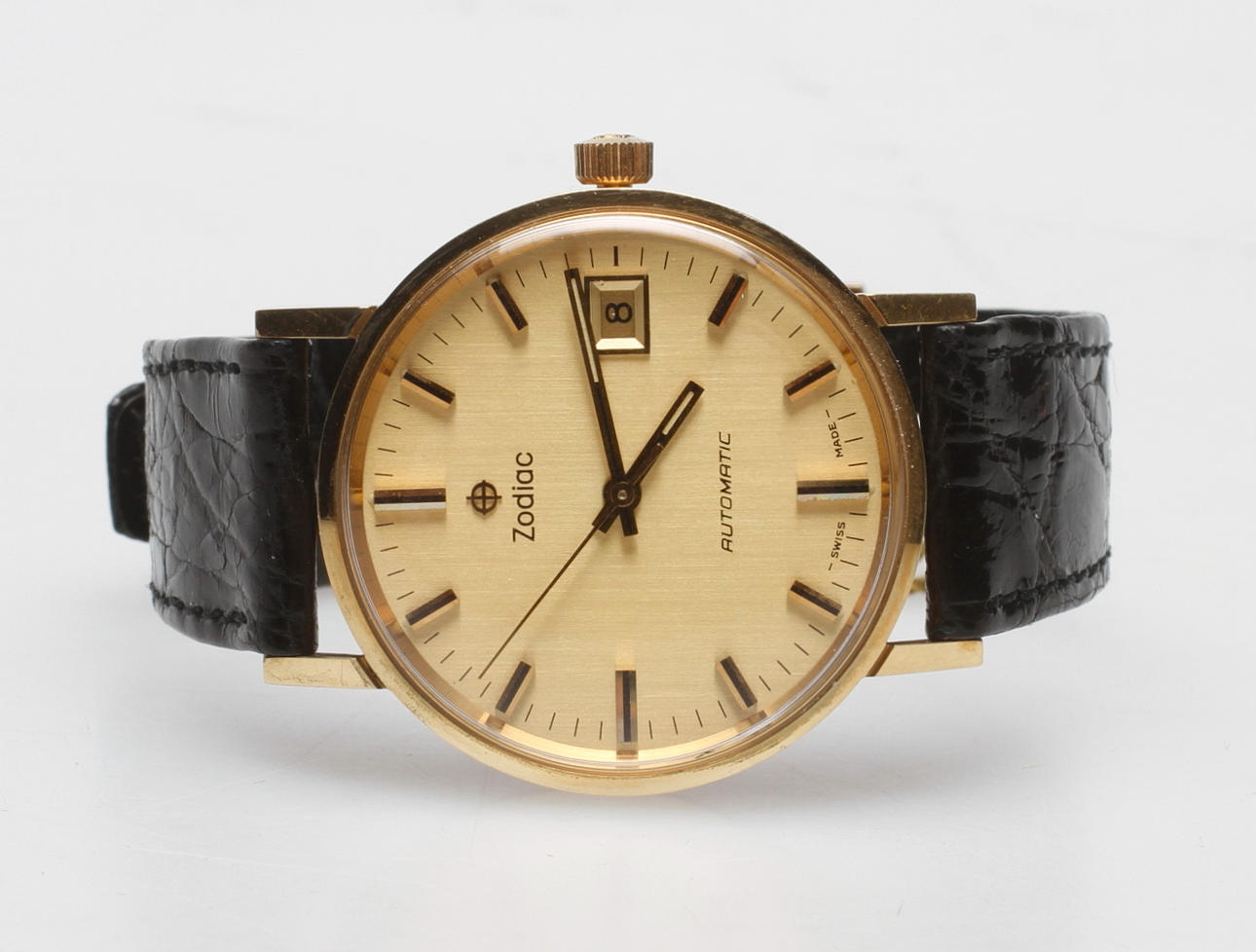 HERRARMBANDSUR, Zodiac, 18k guld, automatic, 1970-tal.