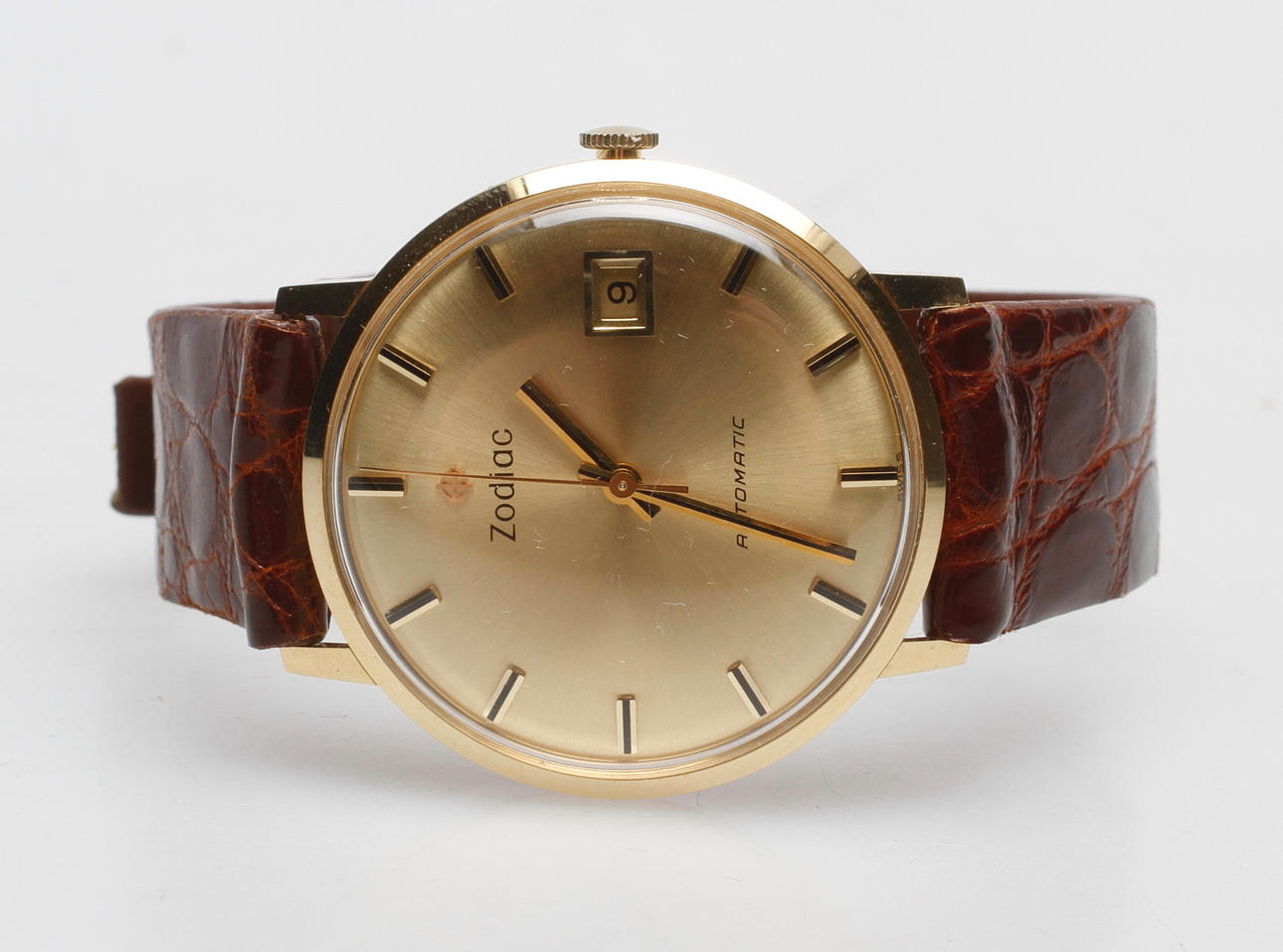 HERRARMBANDSUR, Zodiac, 18k guld, automatic, 1970-tal.