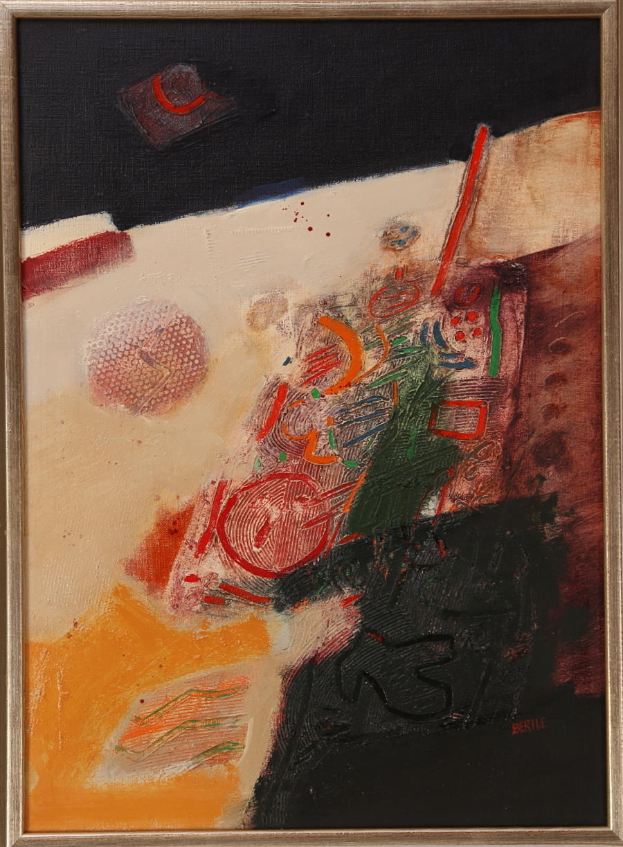 LARS BERTLE. Olja på duk, "Natten på ön" signerad Bertle, daterad 1969 a tergo.