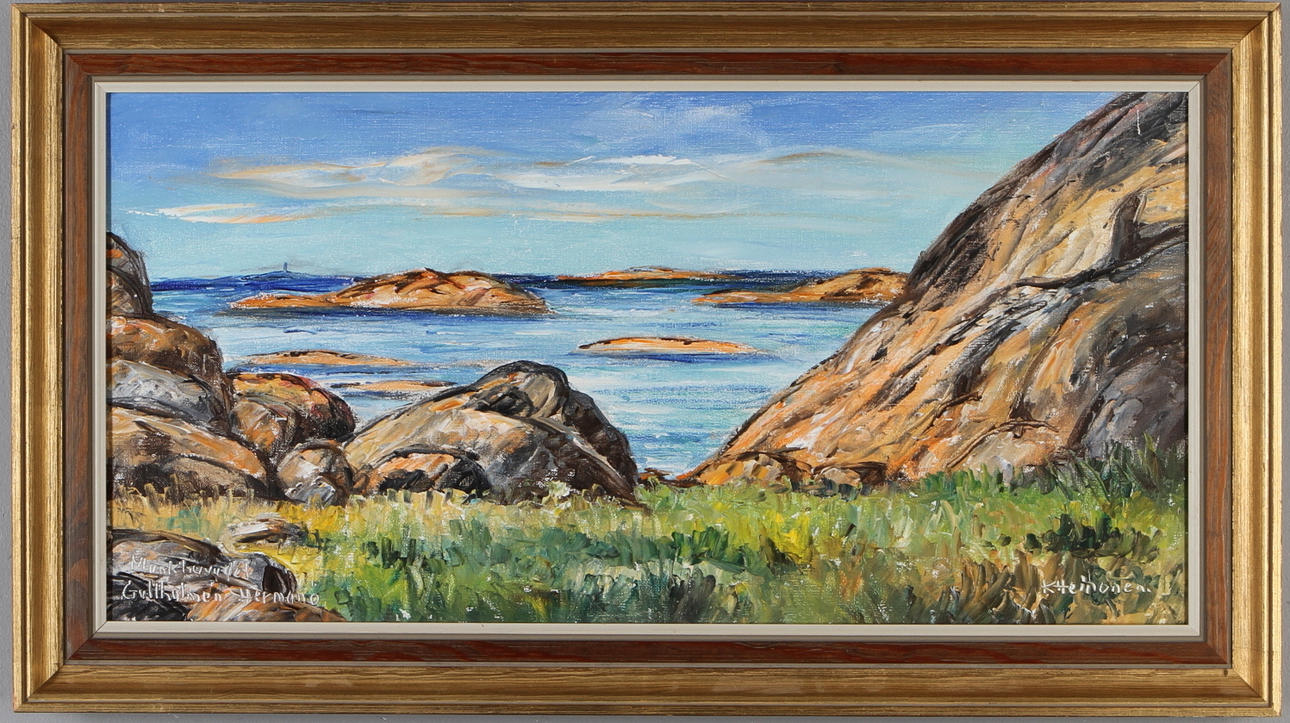 KURT ERIK HEINONEN. Motiv från Gullholmen, Härmanö, olja på duk, signerad.