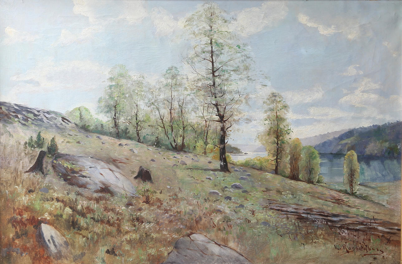 TAVLA, olja på duk, kopia efter E Rosenberg, 18/1900 tal.