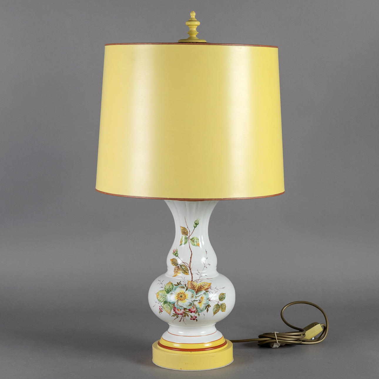 Table lamp with rose decor, 1960s/70s.
