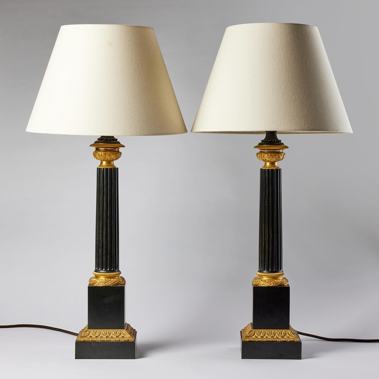 TABLE LAMPS, a pair, Restoration, France first half of the 19th century ...