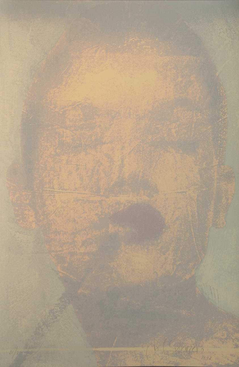 MIKAEL QVARSEBO. Turkost porträtt. Färgserigrafi. Signerad M Qvarsebo 1992. 21/40.