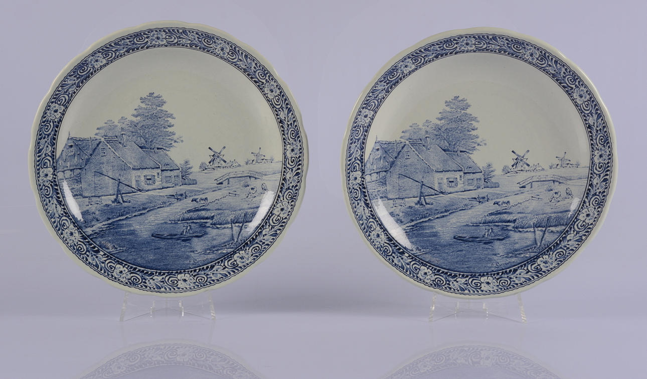 VÄGGFAT, Boch,Delfts, 1 par.