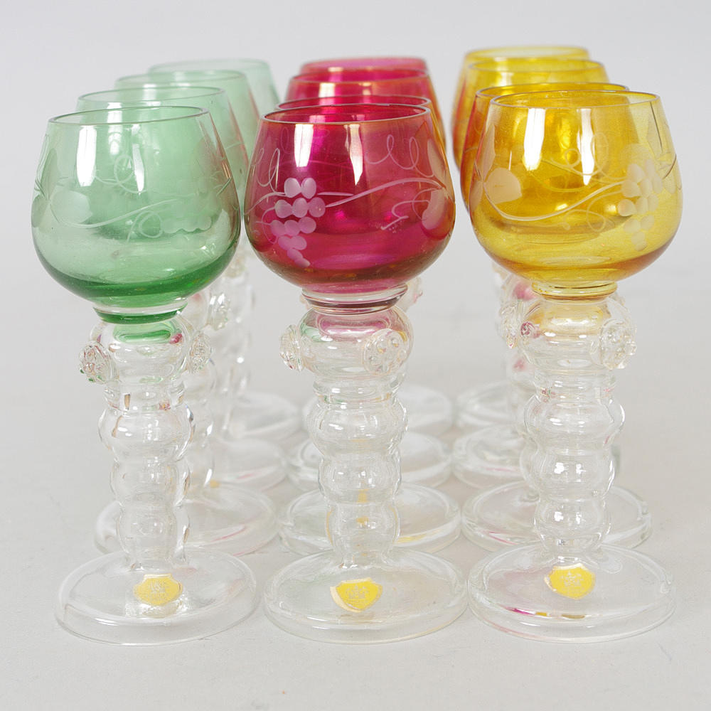 REMMARE, liten modell, glas med färgade kupor, Trelleborg.