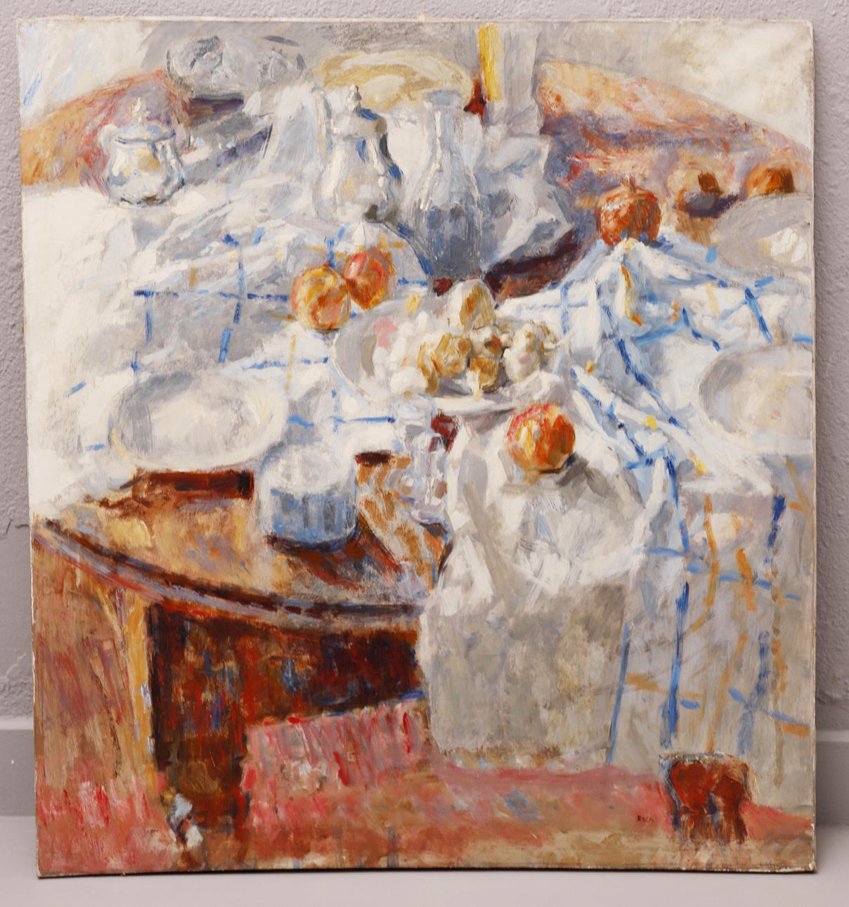 JOSEP ROCA-SASTRE. BODEGÓN, ÓLEO SOBRE LIENZO.