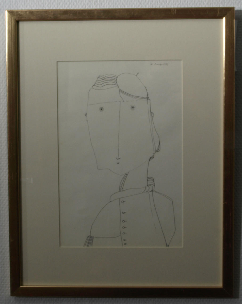 HENRI SERT. Teckning, signerad H Sert 1969.