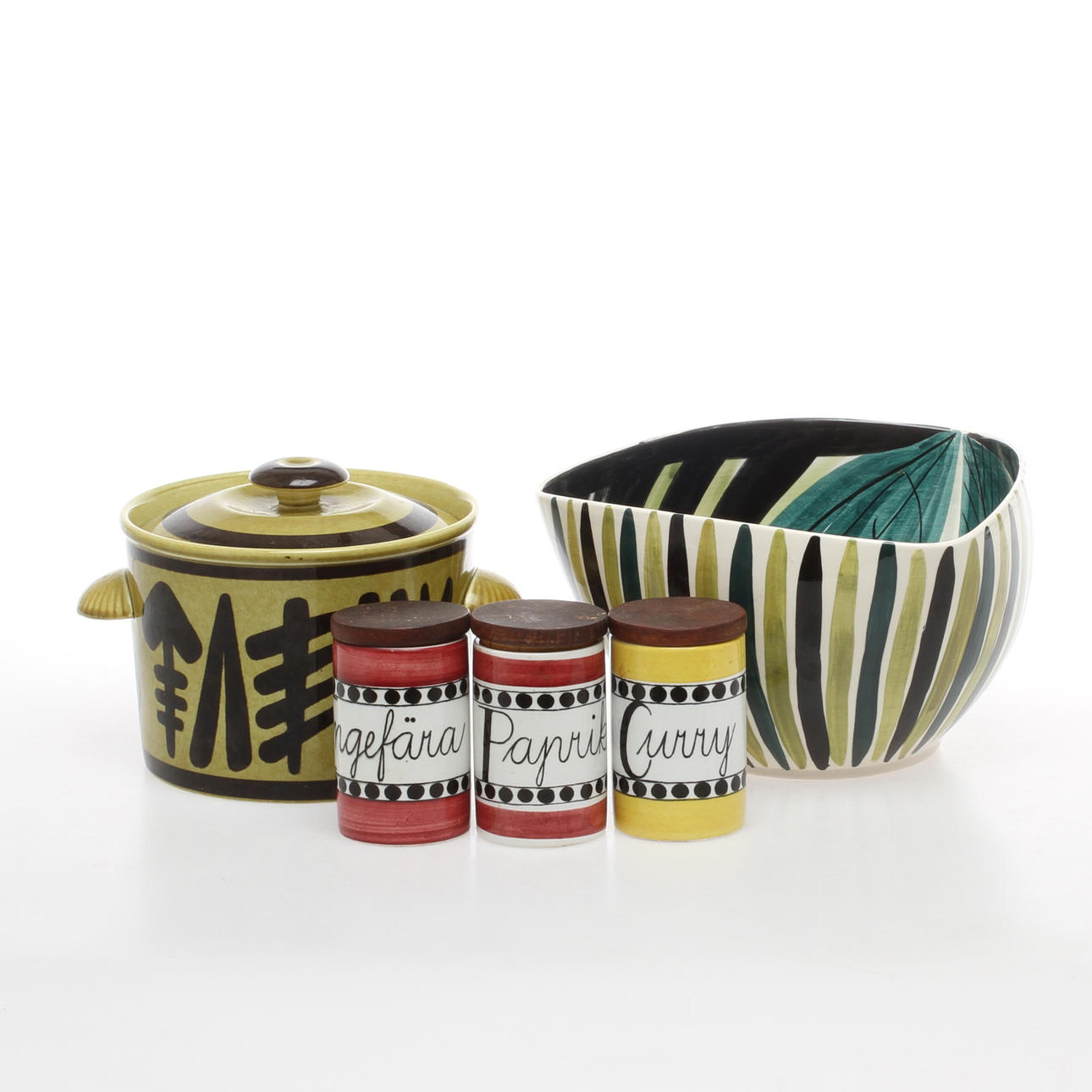 PARTI KERAMIK, 5 delar, bland annat "Arom" Rörstrand.