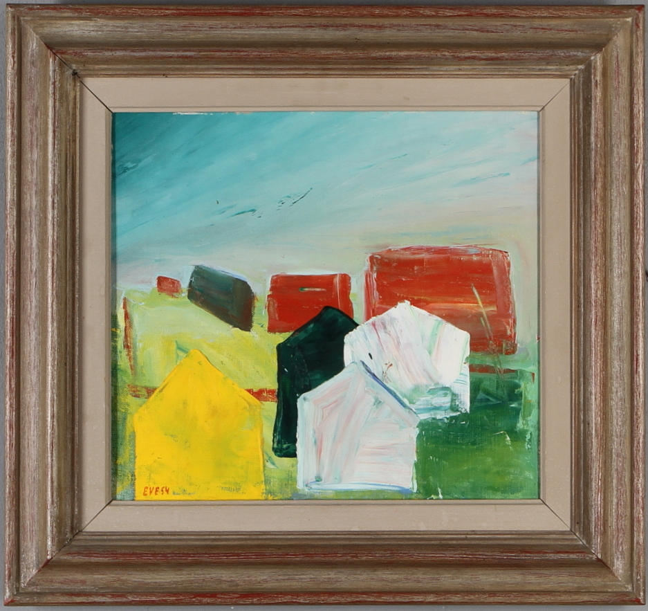 EVE ERIKSSON. Komposition, olja på duk, signerad samt daterad 54.
