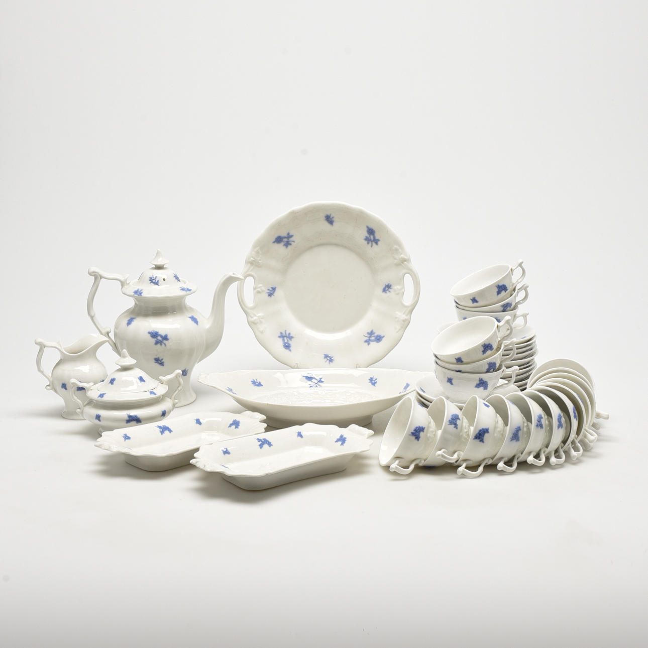 KAFFESERVIS, Rörstrand, 'Blå blomster'.