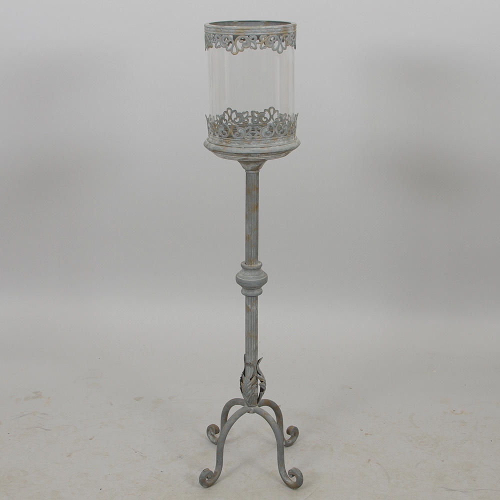 LJUSLYKTA på fot, zink/glas, 1900/2000-tal.