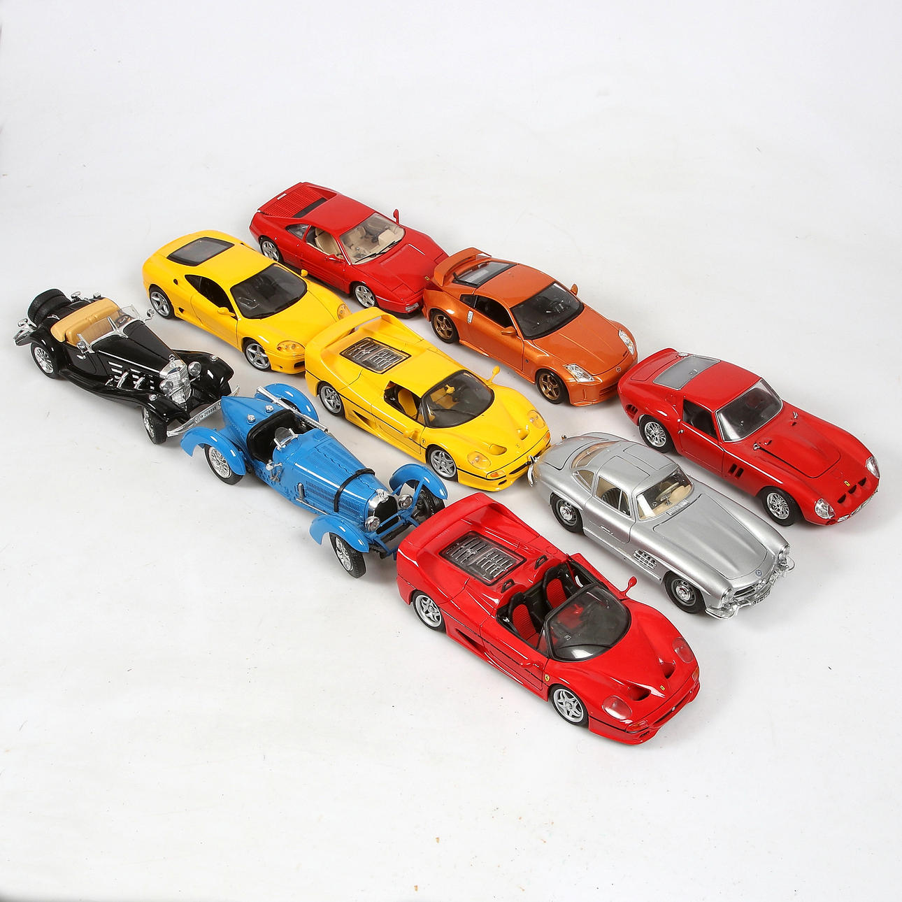 MODEL CARS, 9 pcs, mostly Bburago, 19/2000s.