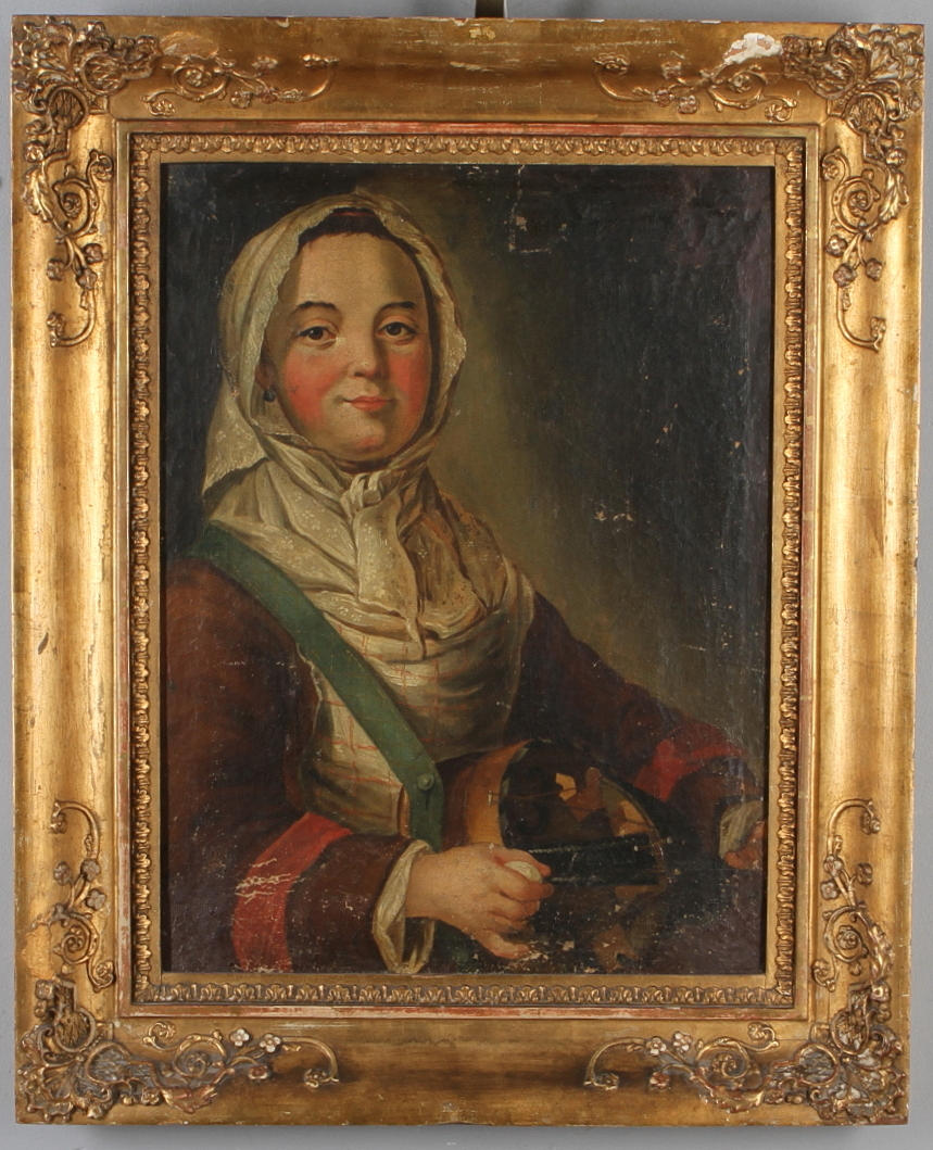 OIDENTIFIERAD KONSTNÄR. Kvinna med barn, olja på duk.