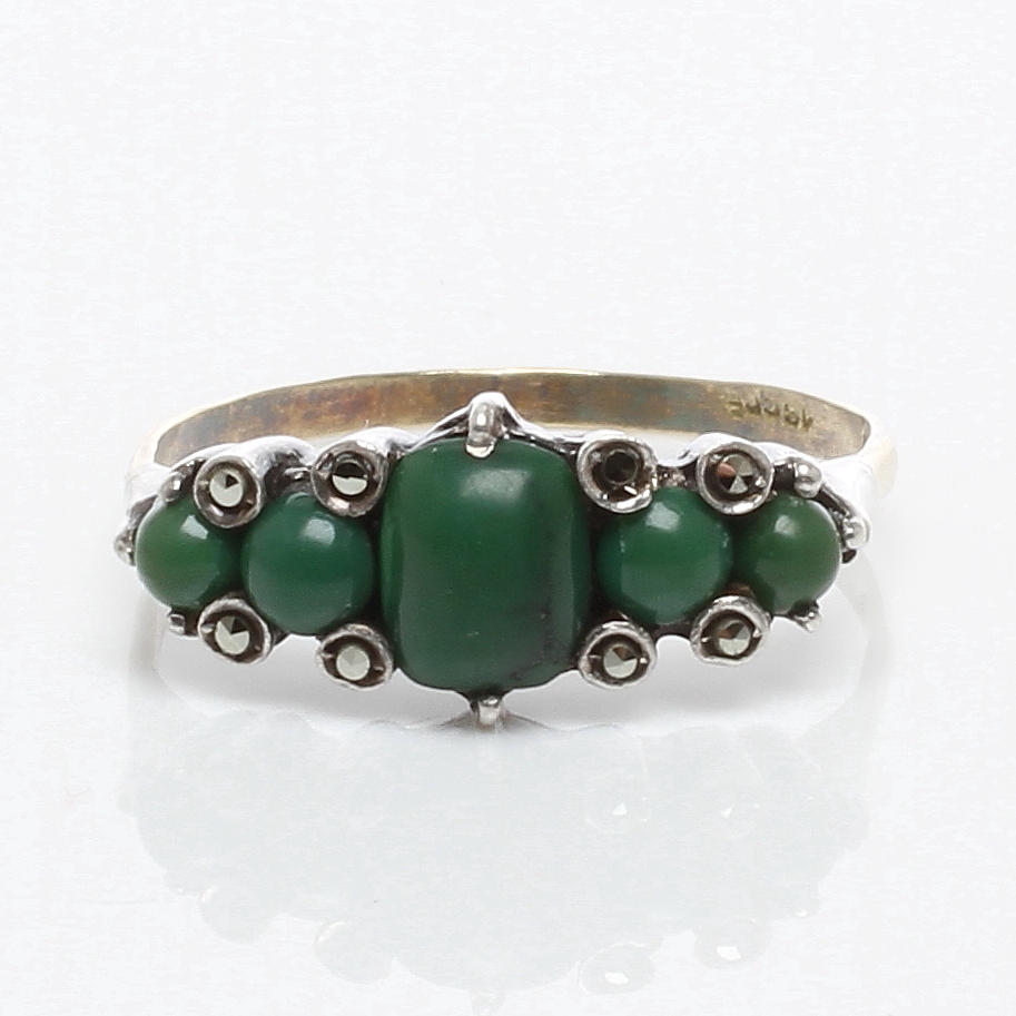 RING, 18k guld samt silver, svensk importstämpel.