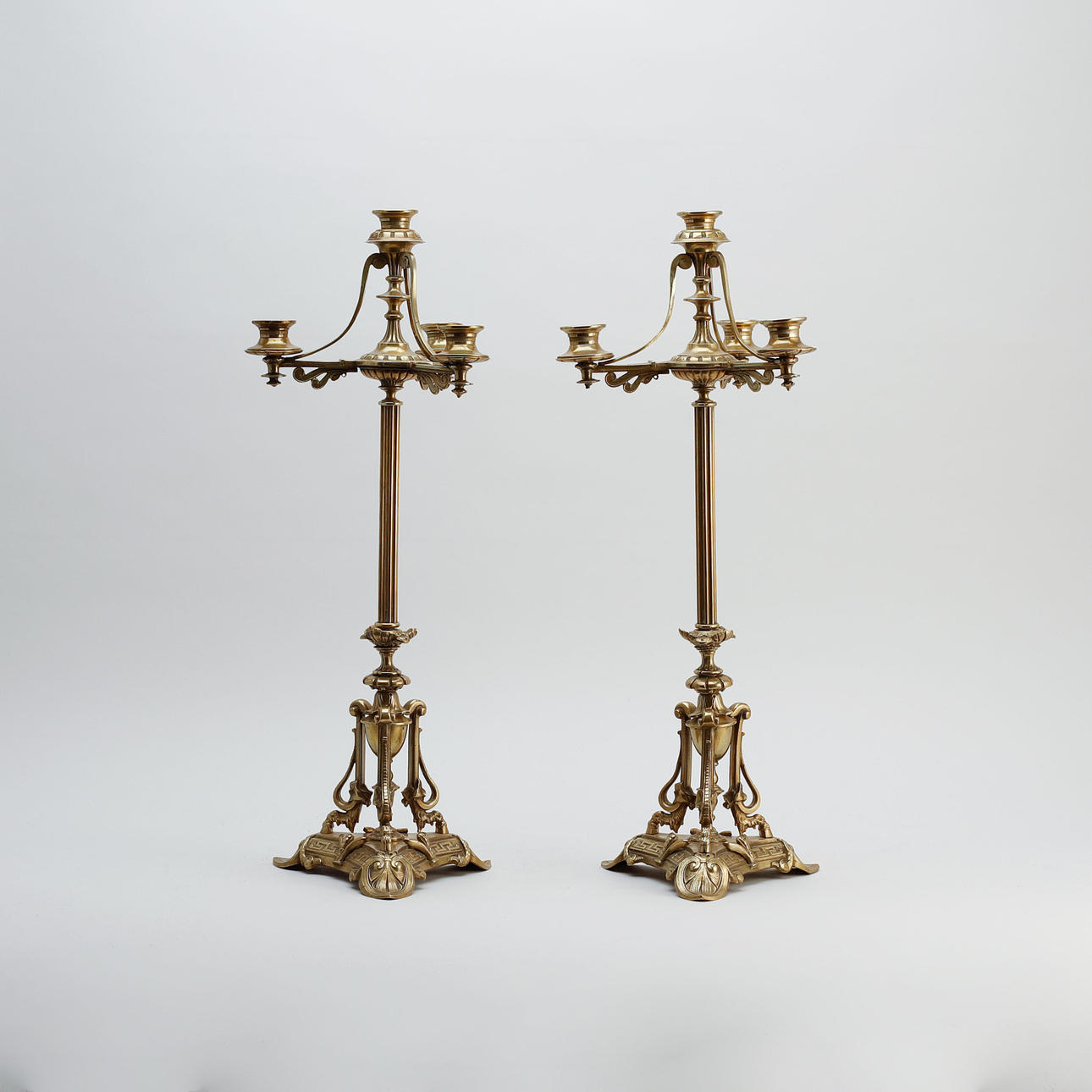 Kerzenleuchter, ein Paar, Messing.