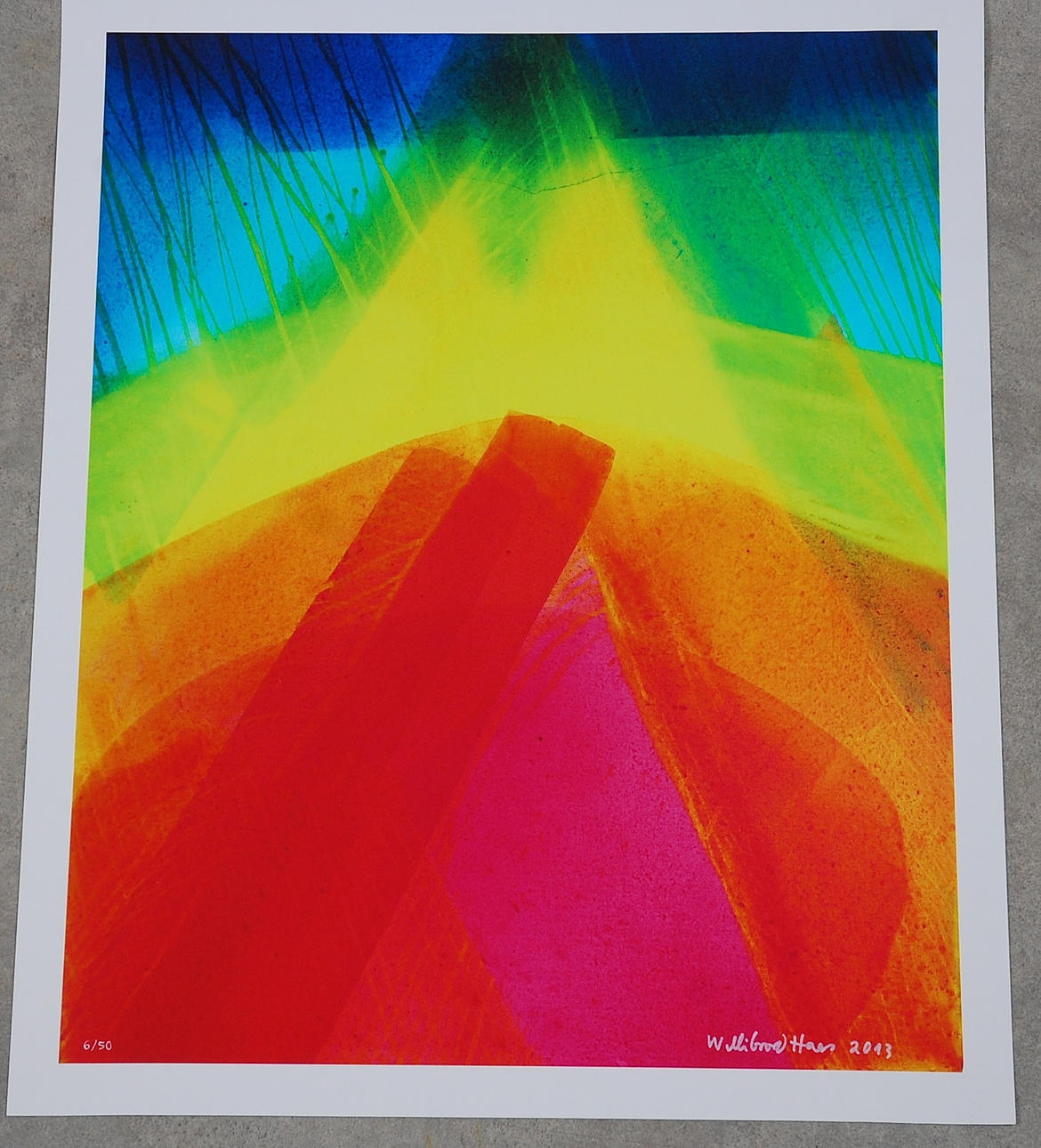 WILLIBRORD HAAS. screentryck på linne, 6/50, signerat.