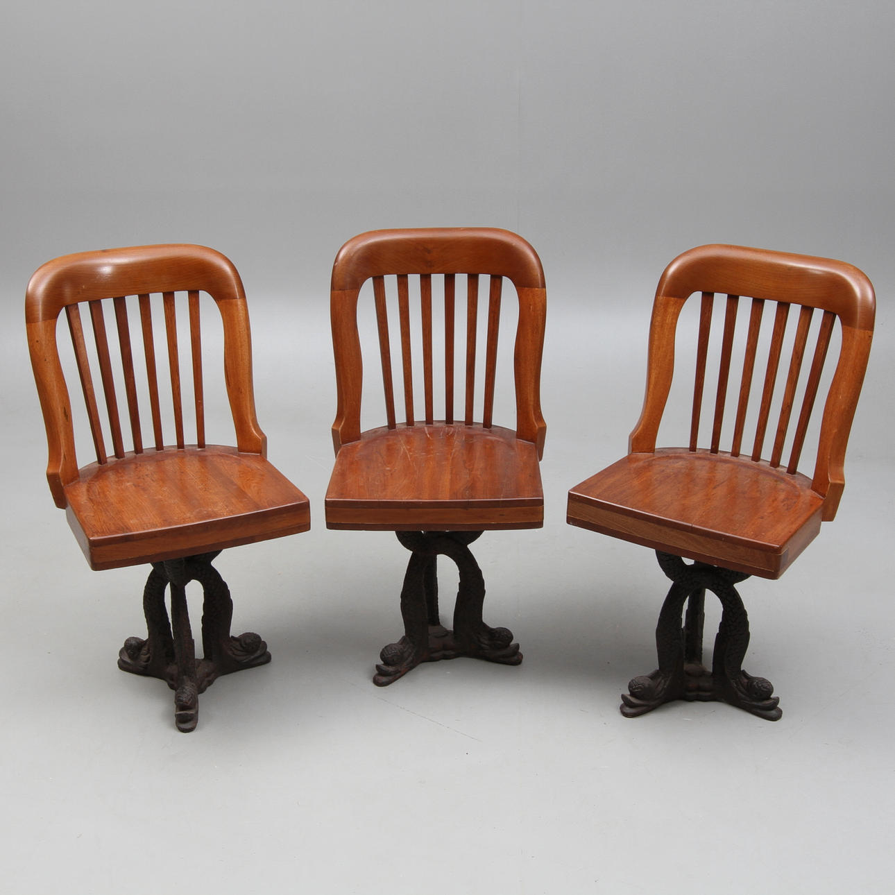 FARTYGSSTOLAR, 3 st, efter modell från 1800-talet, 1900-tal.