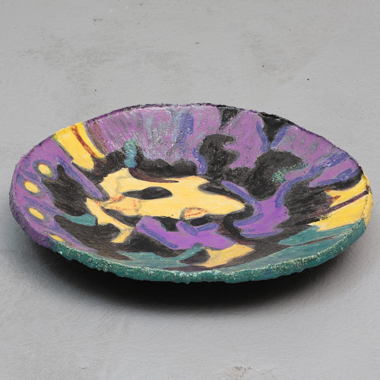 LINDA MATHISON. bowl, glazed ceramic, signed LM, dated -95.