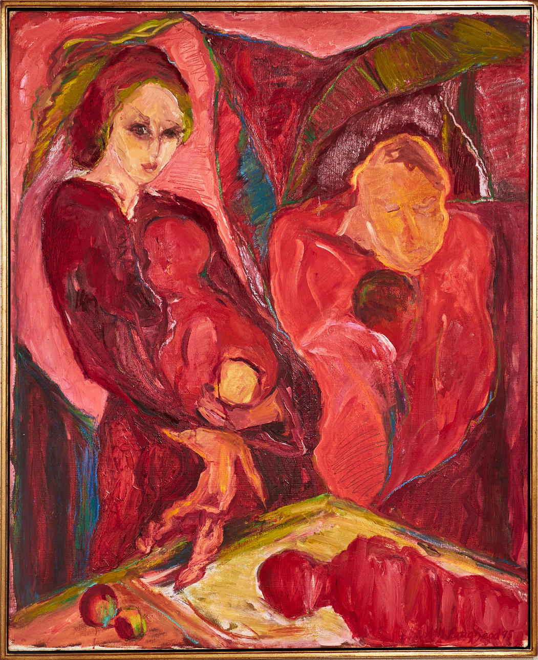 ANNE-MARIE ROUGHEAD (FÖDD 1949). Figure composition, oil on canvas ...