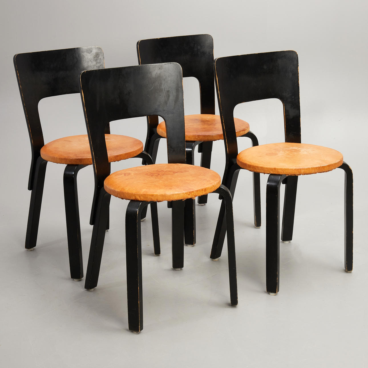 ALVAR AALTO. CHAIRS, 4 pcs, model 66.