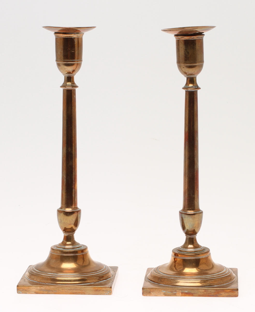 LJUSSTAKAR, 1 par, mässing, 1800/1900-tal.