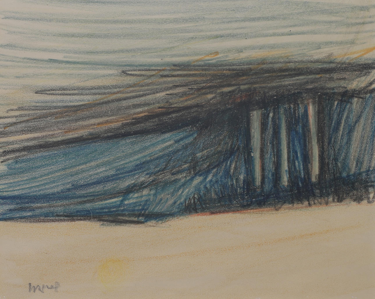 IVAN JORDELL. Pastell, komposition, signerad.